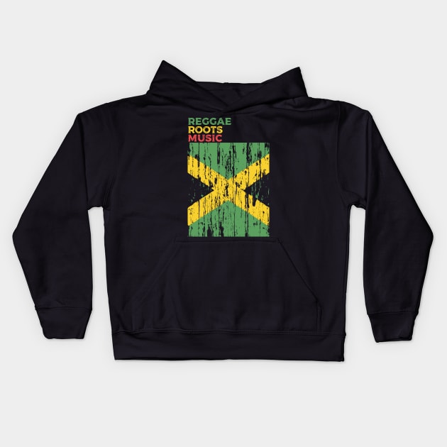 Reggae roots music Kids Hoodie by Yopi